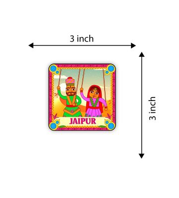 Indian State Theme Wooden Fridge Magnet  Magnet for Home Office Kitchen Refrigerator Door Stylish Decor Souvenir Gift  Indoor Decorative Gift Item (Jaipur Fridge Magnet)